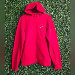 Nike Men's Red Full-Zip Hoodie Size M